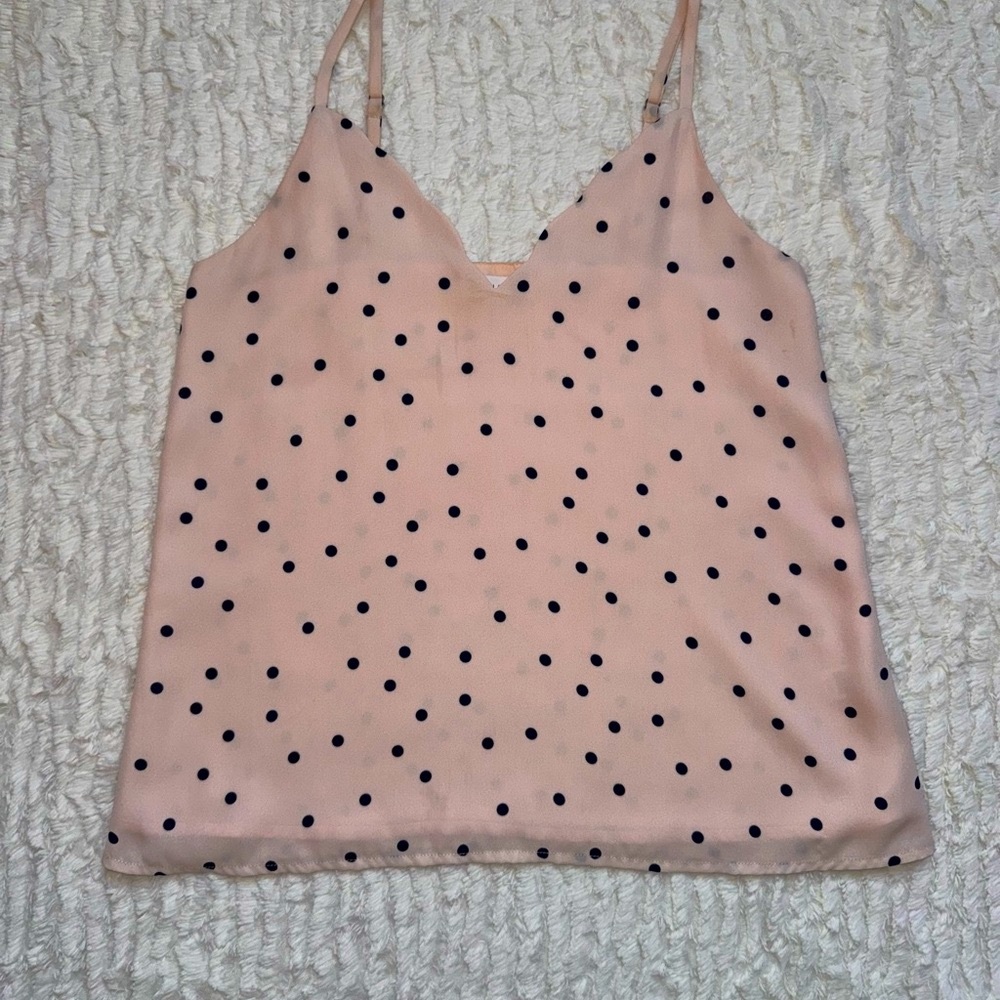Socialite Polka Dot Pink/Navy Blue Cami Top